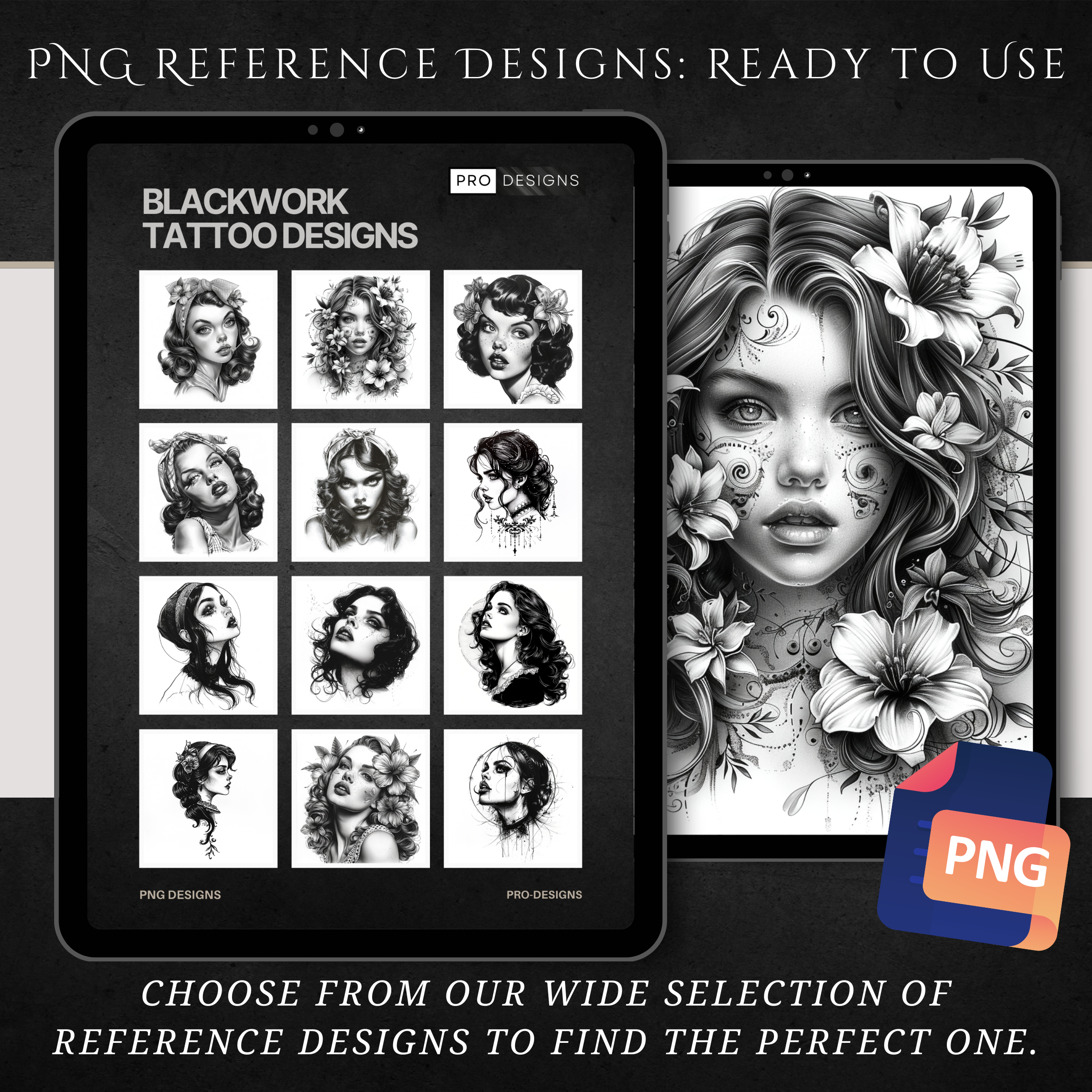 "Blackwork Female Faces" – Bold Expressions of Feminine Beauty
