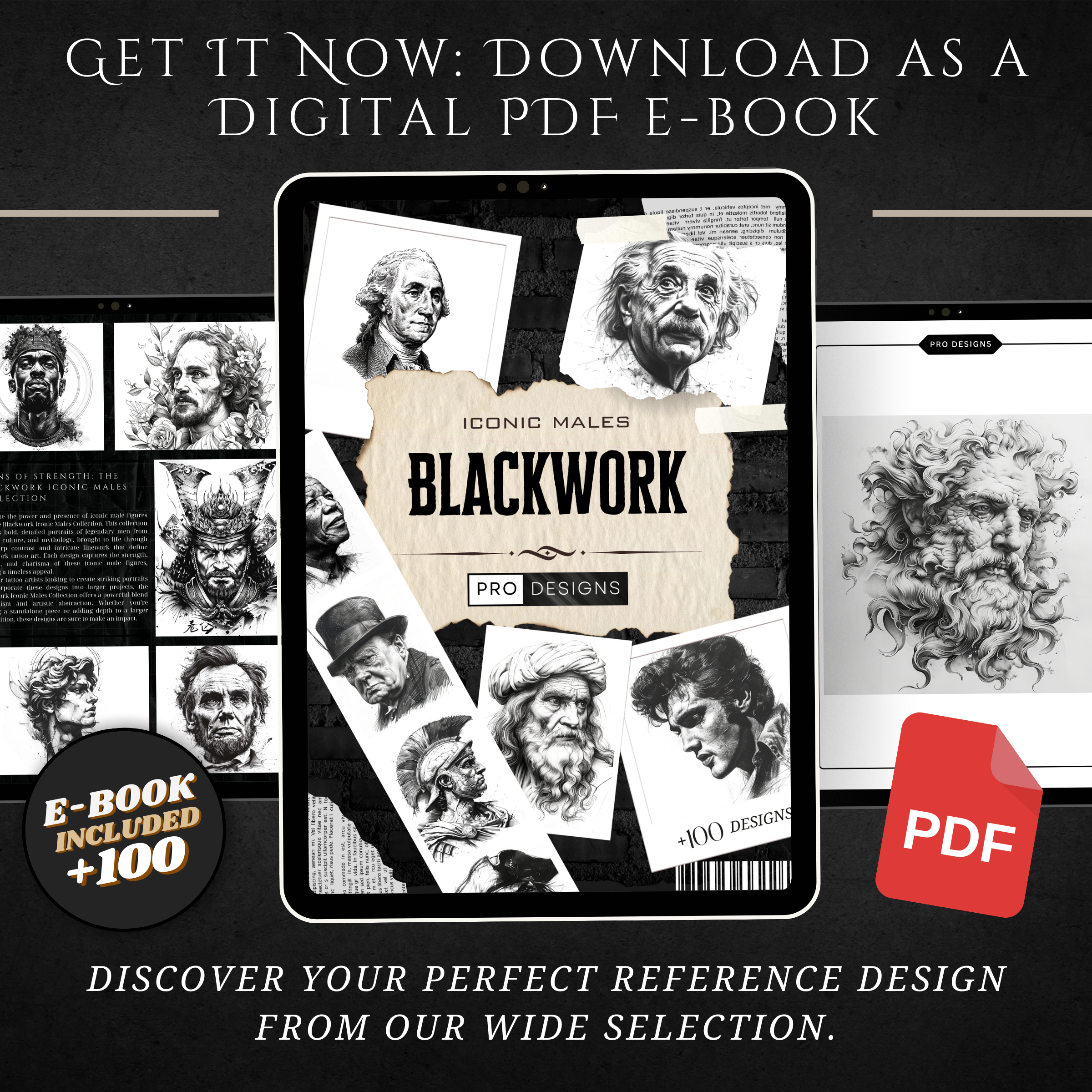 "Blackwork Iconic Males" – Bold Portraits of Legendary Men
