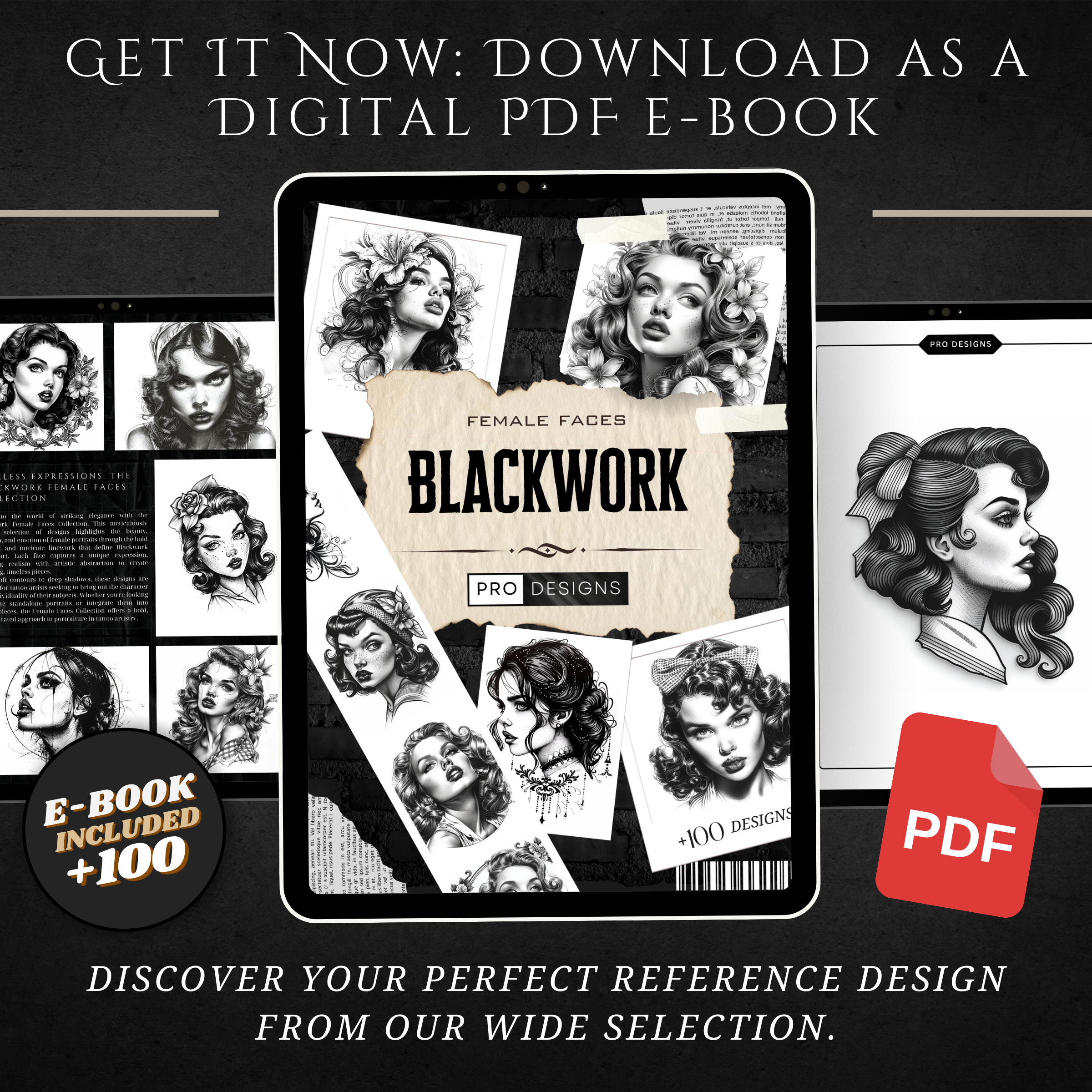 "Blackwork Female Faces" – Bold Expressions of Feminine Beauty