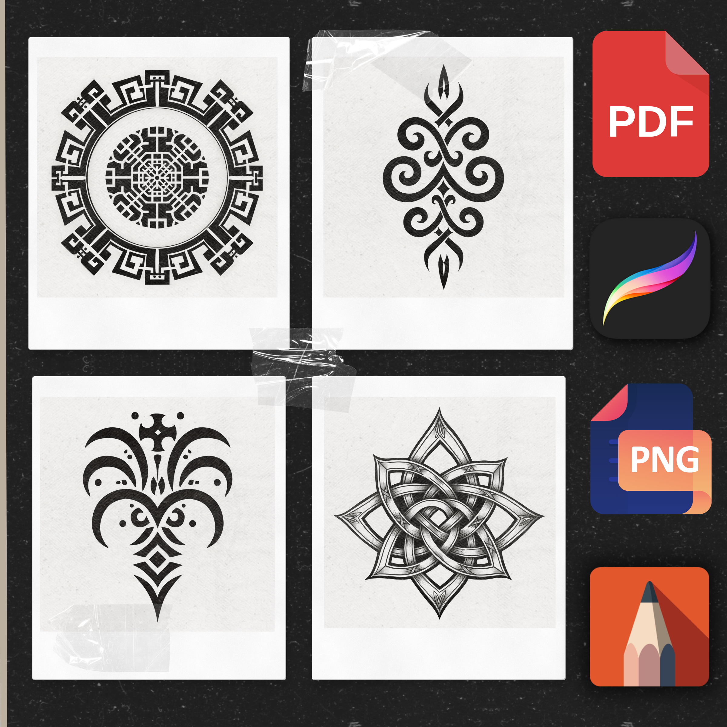 Blackwork Cultural Symbols" – A Bold Journey Through Cultural Heritage