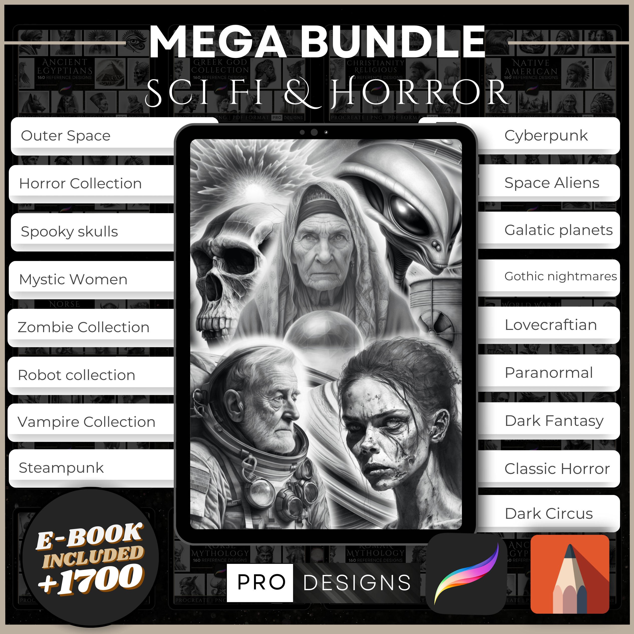 "Sci-Fi & Horror Collection Mega Bundle: Unleash Imaginative Fears & Fantasies"