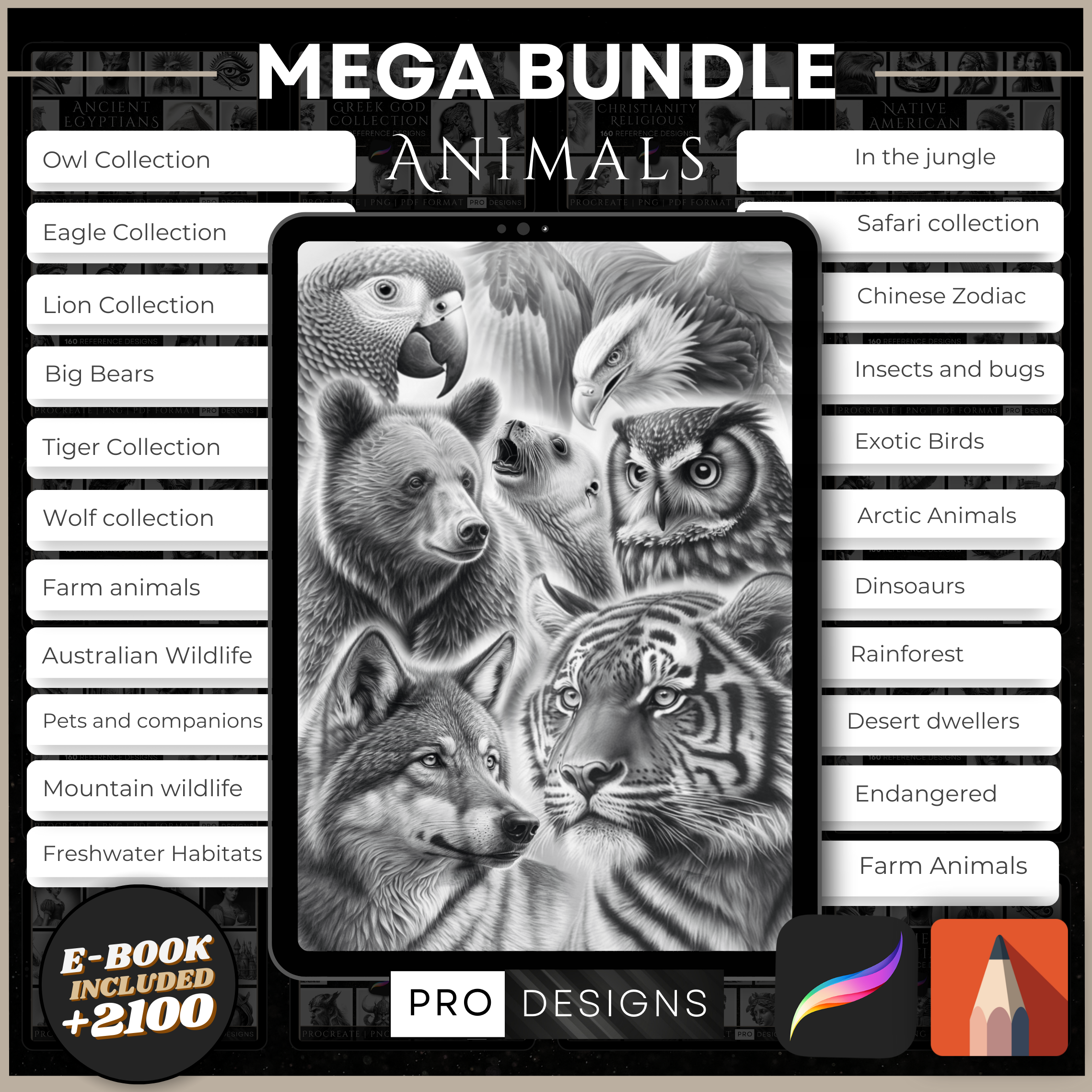 "Animal Kingdom Collection Mega Bundle: The Ultimate Zoological Art Odyssey"