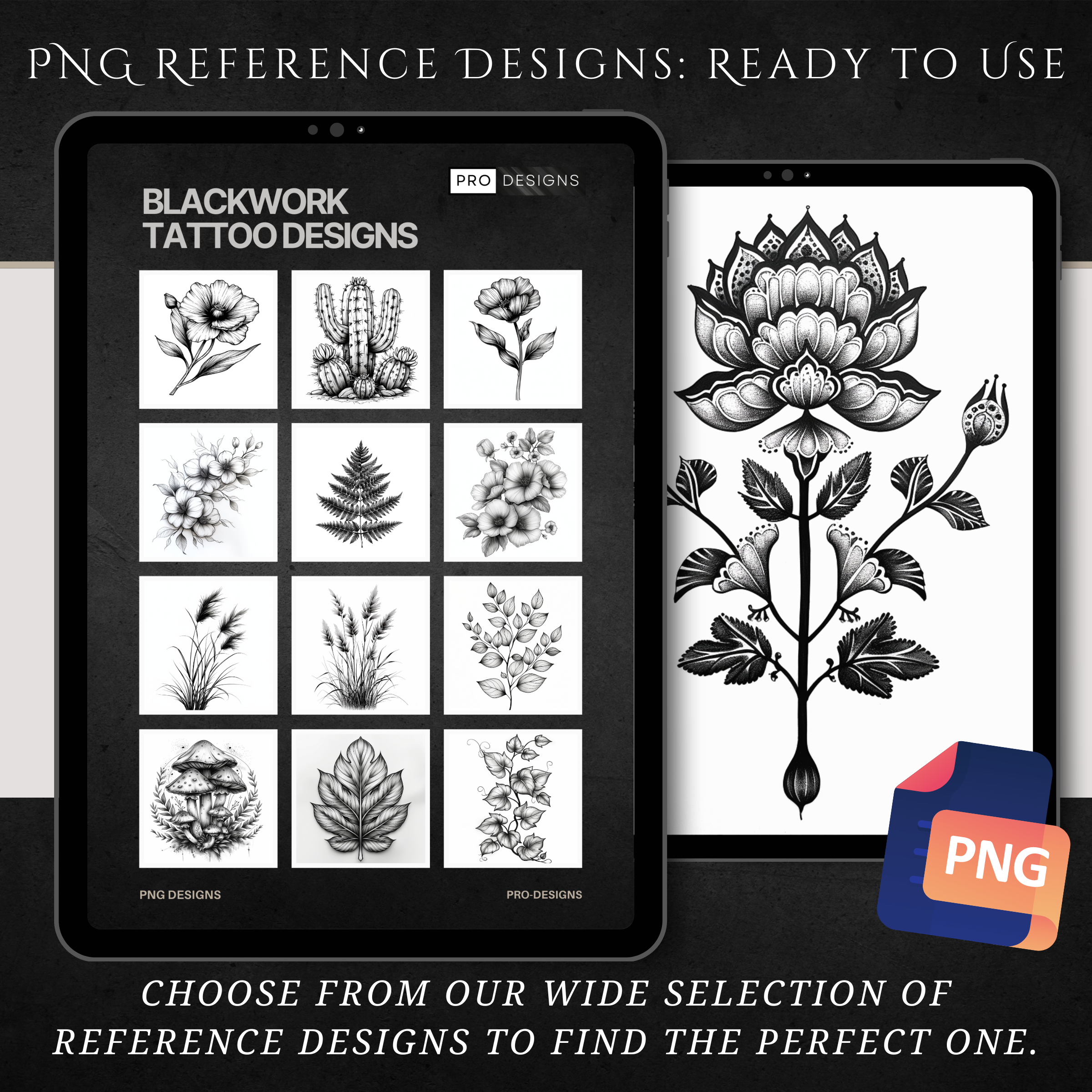 "Blackwork Botanical" – Bold Floral & Nature-Inspired Tattoo Designs