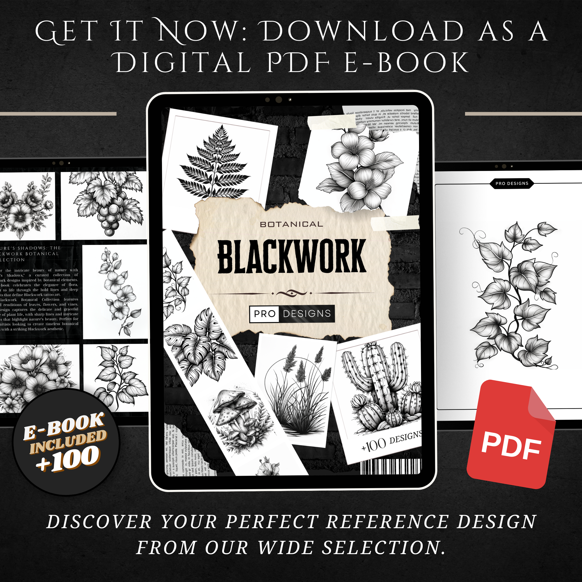 "Blackwork Botanical" – Bold Floral & Nature-Inspired Tattoo Designs