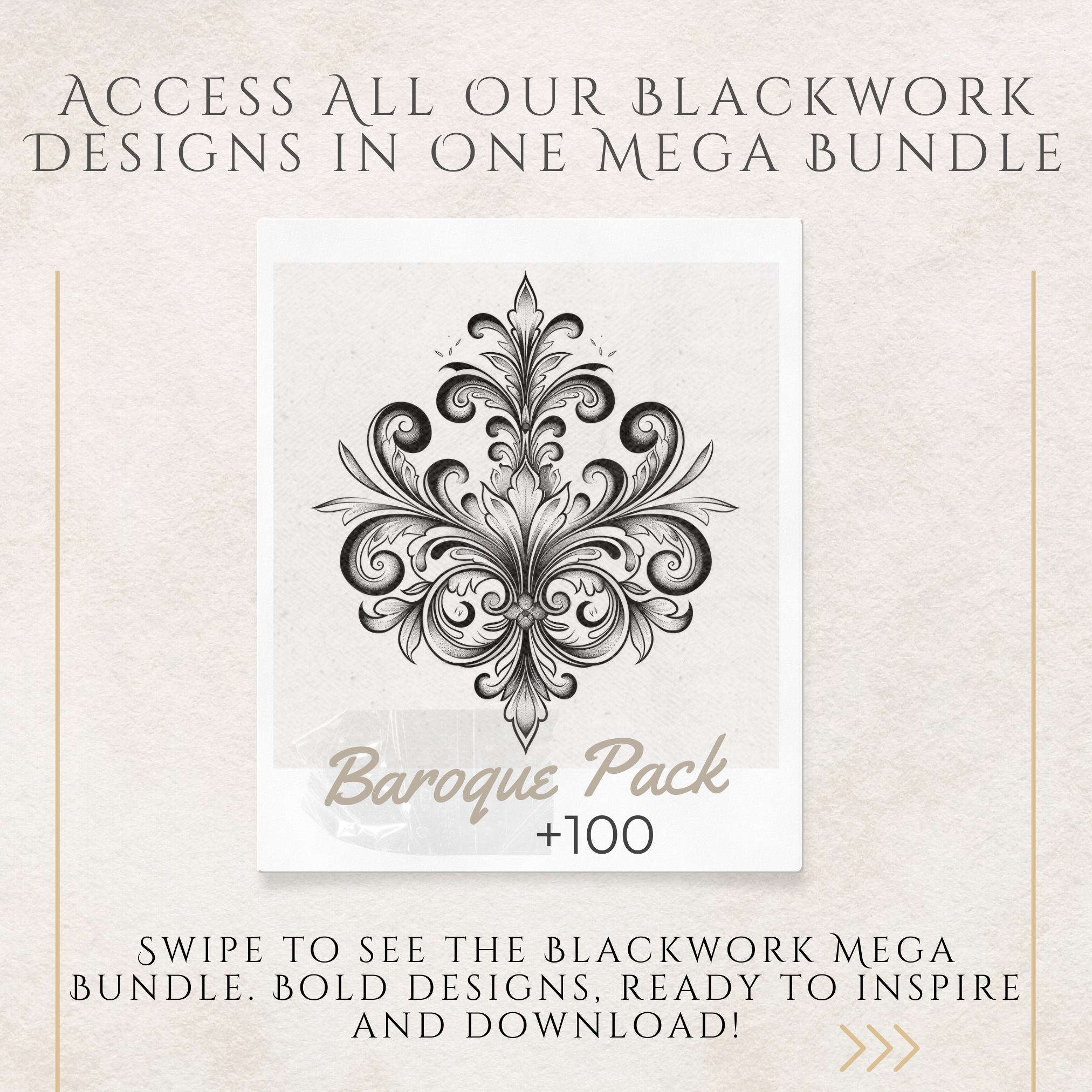 Ornamental Tattoo Mega Bundle – 1,000 Intricate Ornamental Designs for Procreate & Sketchbook (Includes 10 Packs, PDF & PNG)